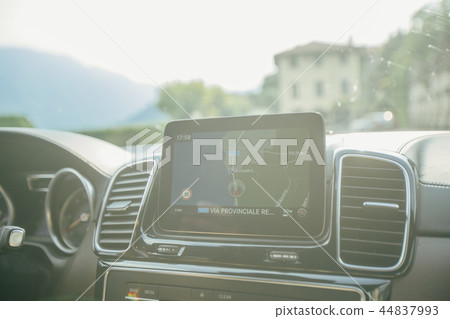 Car navigation display on the car panel 44837993
