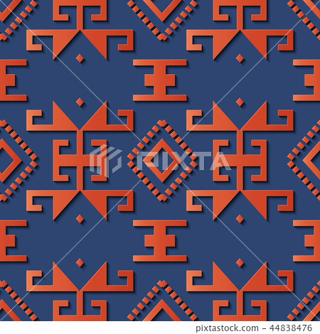 Seamless relief sculpture decoration retro pattern 44838476