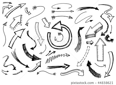 Set of arrow and pointer. Doodle style.... - Stock Illustration ...