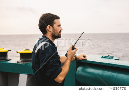 Marine Deck Officer or Chief mate on deck of vessel or ship Marine Deck Officer or Chief mate on deck of vessel or ship 44839778