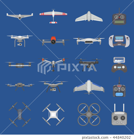 Drone vector quadcopter technology and aerial helicopter remote control flight with digital camera 44840202
