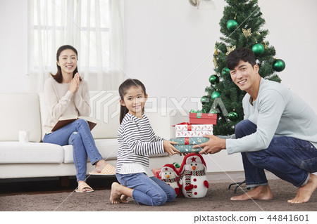 家庭，聖誕節，韓國 44841601
