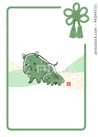 新年的卡片模板垂直2019綠色 44844555