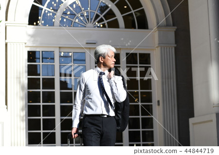Business trip hotel entrance businessman romance gray Business trip hotel entrance businessman romance gray 44844719