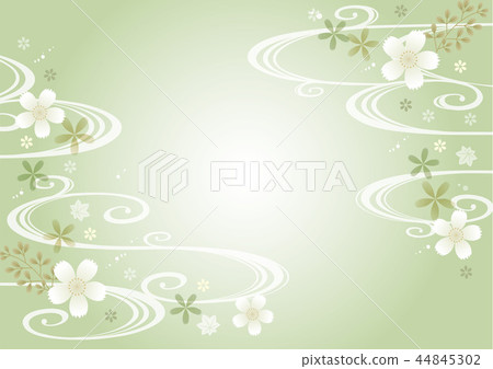 Light green Japanese pattern horizontal 44845302
