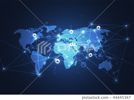 Global network connection. World map point 44845367
