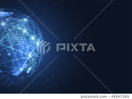 Global network connection. World map point Global network connection. World map point 44845369