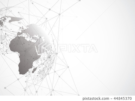 Global network connection. World map point Global network connection. World map point 44845370