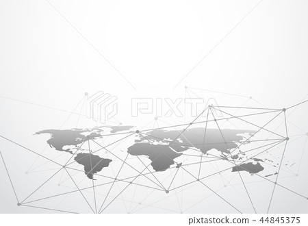 Global network business connection. World map Global network business connection. World map 44845375