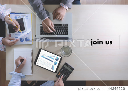 join us concept Businessman working at office join us concept Businessman working at office 44846220