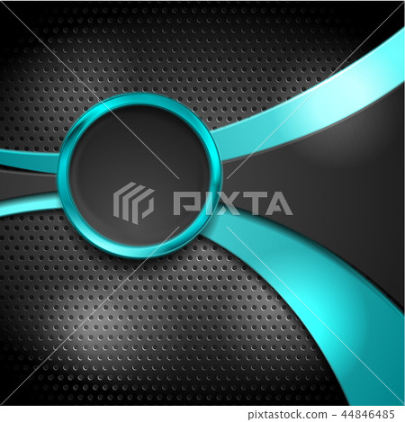 Abstract waves and circle on dark metallic texture - Stock Illustration ...