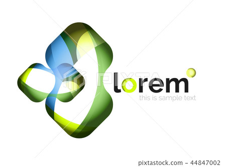 Abstract geometric logo created with overlapping smooth shapes 44847002