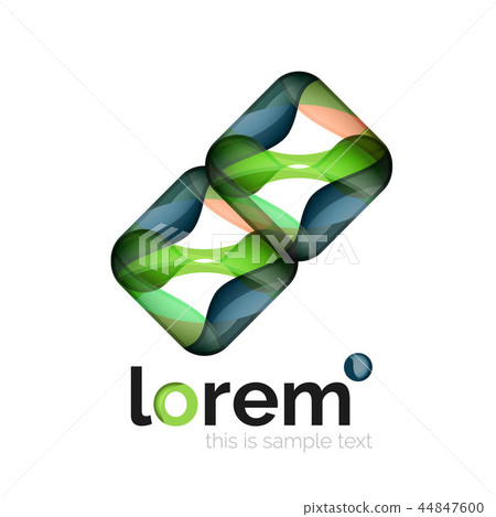 Abstract geometric logo created with overlapping smooth shapes 44847600