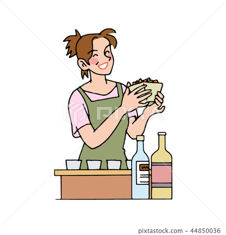 A small cooker mom serving a healthy dish A small cooker mom serving a healthy dish 44850036