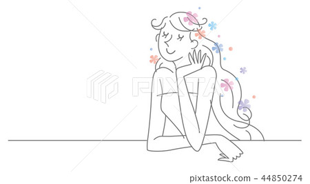 婦女長的頭髮圖像例證 婦女長的頭髮圖像例證 44850274