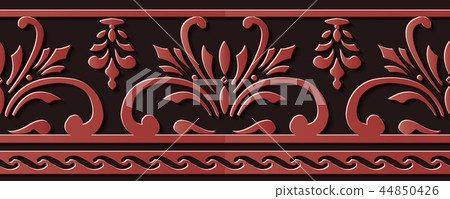 Seamless relief sculpture decoration retro pattern Seamless relief sculpture decoration retro pattern 44850426
