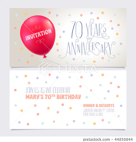 70 years anniversary invite vector illustration 44850844