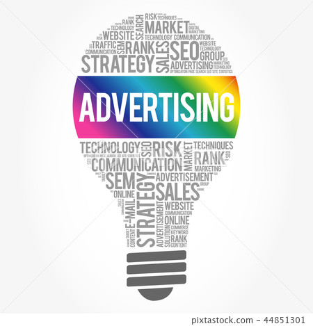 ADVERTISING bulb word cloud ADVERTISING bulb word cloud 44851301