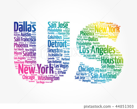 US letters with cities names words cloud US letters with cities names words cloud 44851303