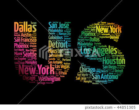 US letters with cities names words cloud US letters with cities names words cloud 44851305