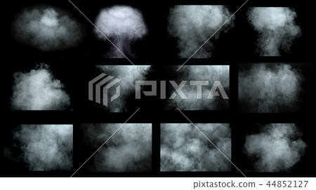 Collection abstract powder or smoke isolated Collection abstract powder or smoke isolated 44852127