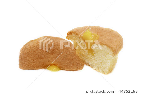 half  vanilla cup cake isolated on white 44852163