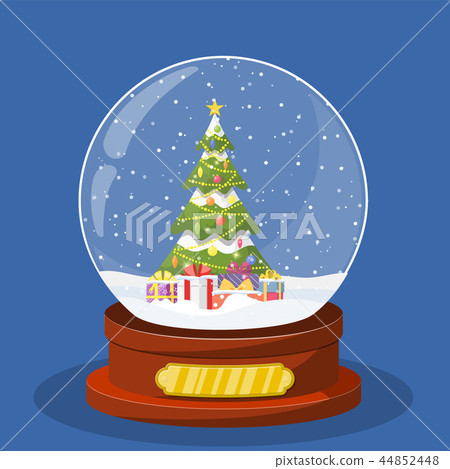 Christmas snow globe with Christmas tree Christmas snow globe with Christmas tree 44852448