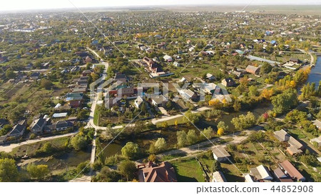 Top view of the village. The village of Poltavskaya. Top view of the village. The village of Poltavskaya. 44852908