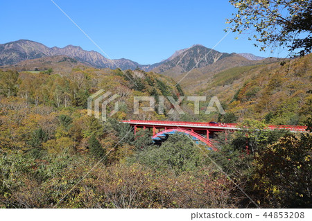 Higashiizawa Ohashi of autumn leaves Higashiizawa Ohashi of autumn leaves 44853208