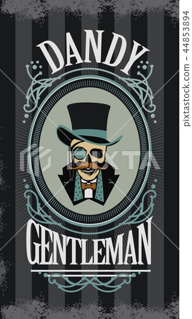 skull gentleman in the cylinder in a frame 44853894
