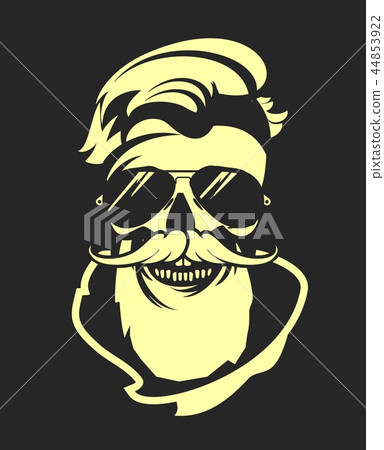 skull with beard in sunglasses skull with beard in sunglasses 44853922