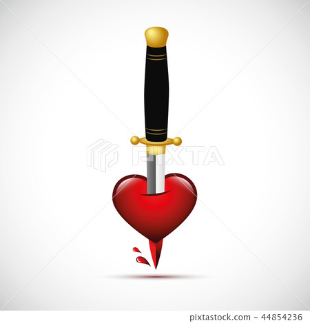 broken heart with blood and dagger inside broken heart with blood and dagger inside 44854236