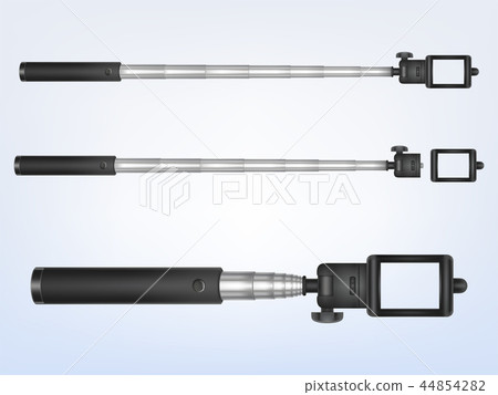 3d realistic monopod, selfiestick for camera 44854282