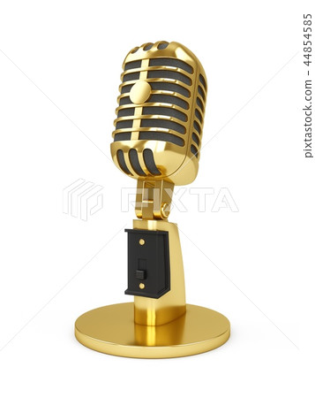 3D Rendering vintage studio microphone isolated 44854585
