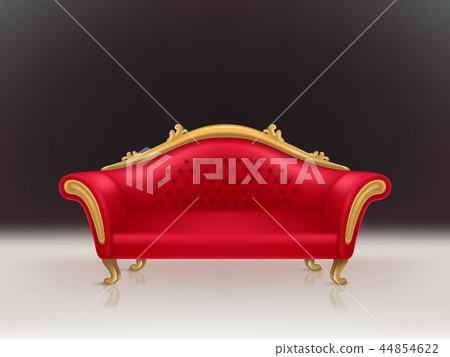 realistic luxurious red velvet sofa, couch 44854622