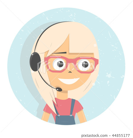 Advises client. Online consultants girl. 44855177