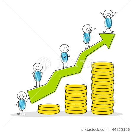 Business concept with hand drawn stickman. Vector. Business concept with hand drawn stickman. Vector. 44855366