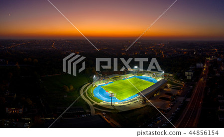 football stadium illuminated by jupiter on evening football stadium illuminated by jupiter on evening 44856154