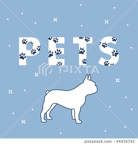 Dog and and the inscription Pets with traces 44856783