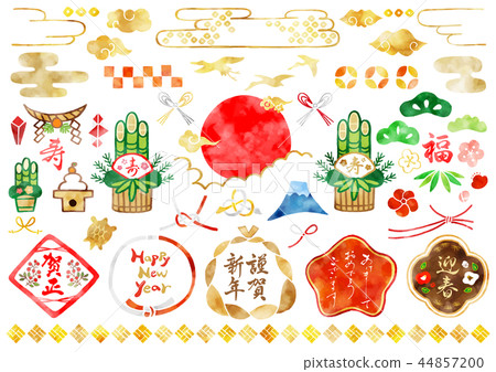 Hand-painted New Year material 1 Watercolor Hand-painted New Year material 1 Watercolor 44857200