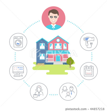 Vector Illustration of Couch Surfing 44857218