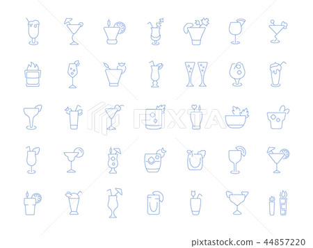 Set Vector Line Icons of Cocktails. 44857220