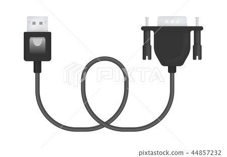Vector Illustration of Display Port to VGA Vector Illustration of Display Port to VGA 44857232
