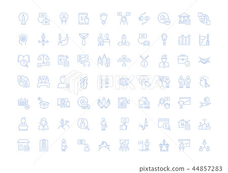 Set Vector Line Icons of Business-Management. 44857283