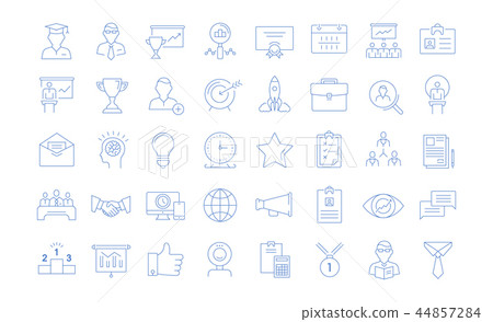 Set Vector Flat Line Icons Business Training 44857284