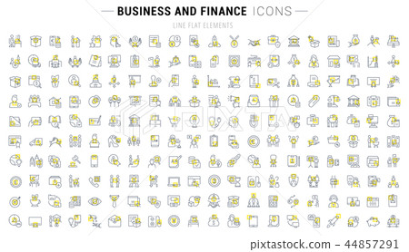 Set Vector Line Icons of Business and Finance. 44857291