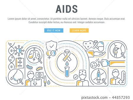 Linear Banner of AIDS. 44857293