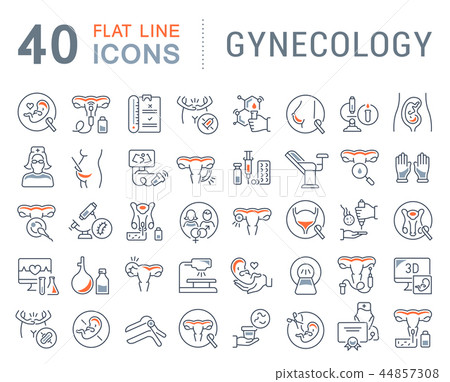 Set Vector Line Icons of Gynecology. 44857308