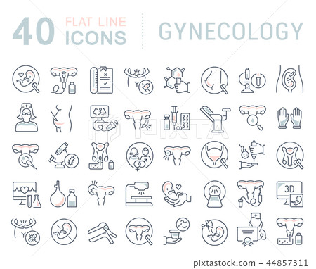 Set Vector Line Icons of Gynecology. 44857311
