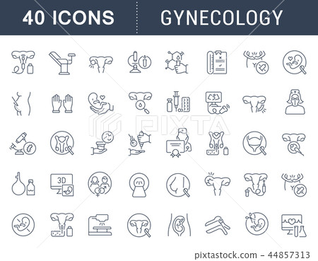 Set Vector Line Icons of Gynecology. 44857313